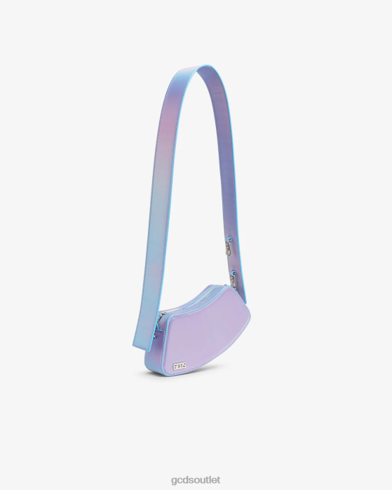 Men GCDS Comma Holographic Crossbody Bag Silver/Lilac 0FVX245