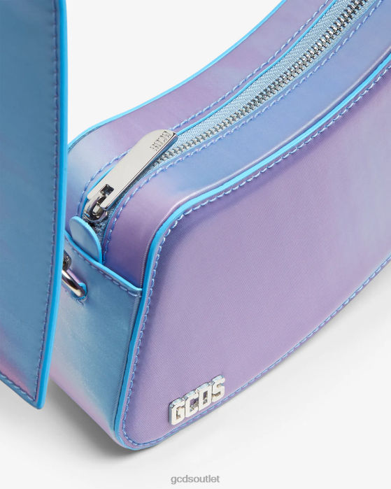 Men GCDS Comma Holographic Crossbody Bag Silver/Lilac 0FVX245