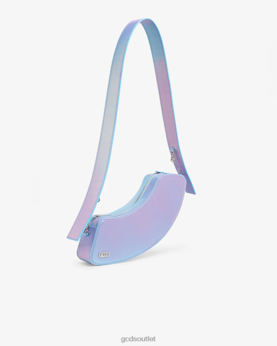 Men GCDS Comma Holographic Shoulder Bag Silver/Lilac 0FVX246