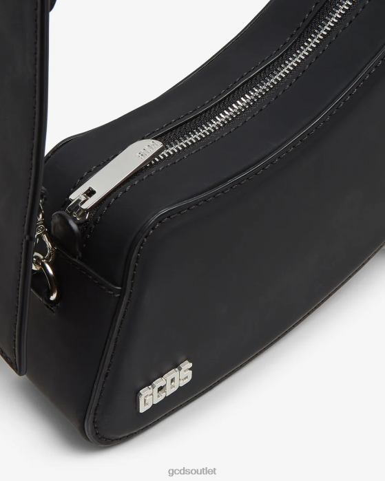 Men GCDS Comma Medium Shoulder Bag Black 0FVX249
