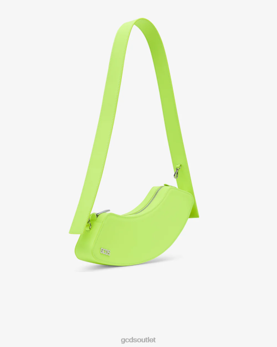 Men GCDS Comma Medium Shoulder Bag Yellow fluo 0FVX256