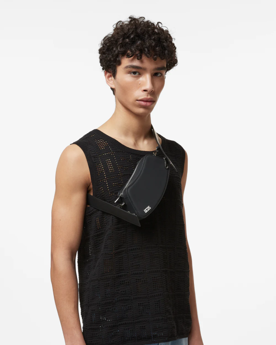 Men GCDS Comma Small Crossbody Bag Black 0FVX250
