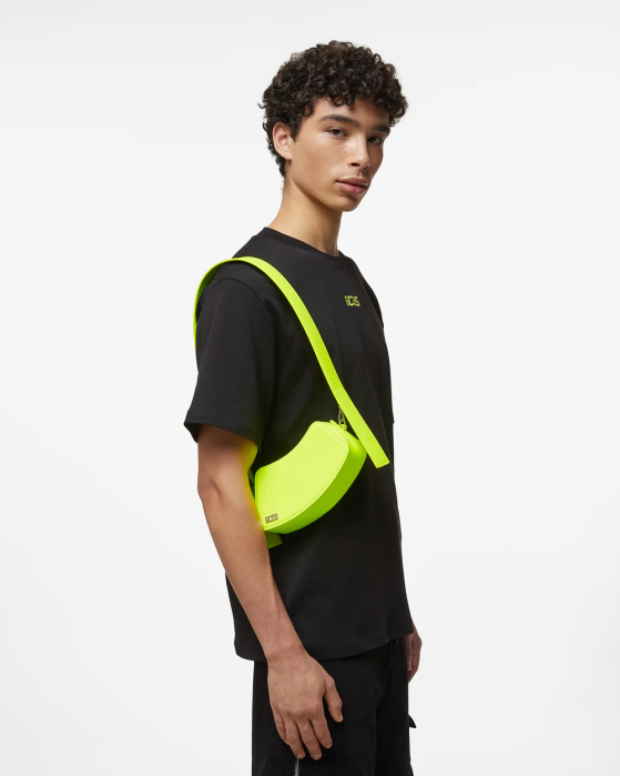Men GCDS Comma Small Crossbody Bag Yellow fluo 0FVX255