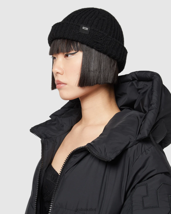 Men GCDS Giuly wool rips hat Black 0FVX242