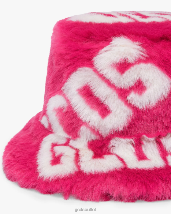 Men GCDS faux fur bucket hat Fuchsia 0FVX241