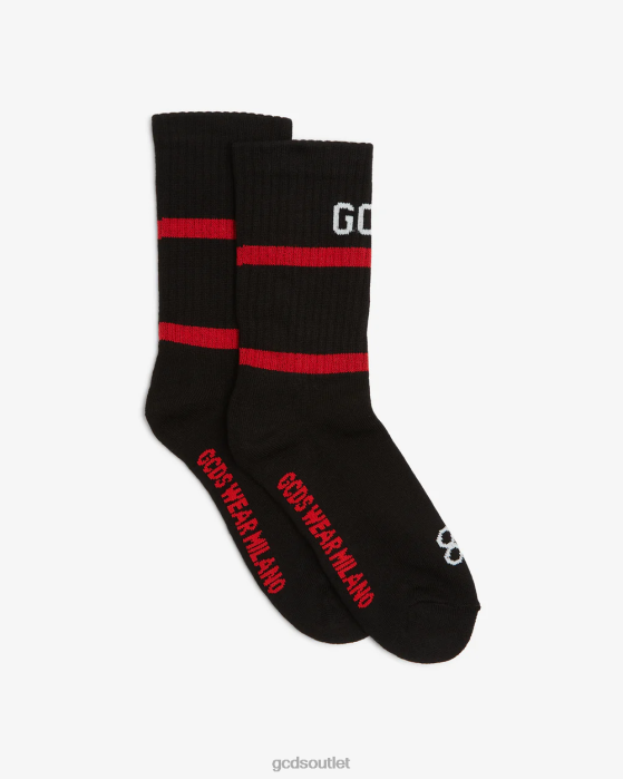 Men GCDS 88 Logo Socks Black 0FVX205