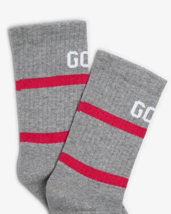 Men GCDS 88 Logo Socks Grey 0FVX204