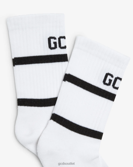 Men GCDS Low Logo Band Socks White 0FVX203