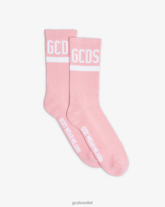 Men GCDS logo socks Pink 0FVX210