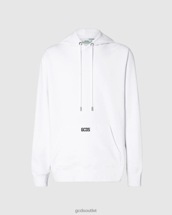 Men GCDS Eco logo regular hoodie White 0FVX72