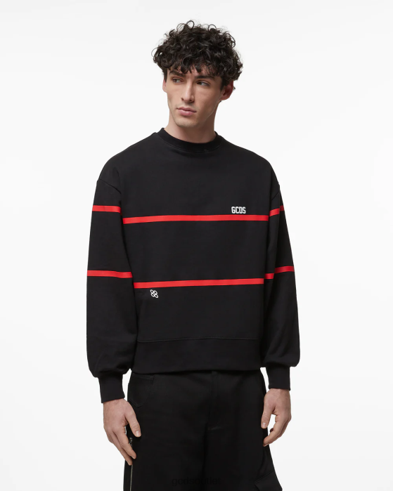 Men GCDS Low Logo Band Regular Crewneck Black 0FVX57
