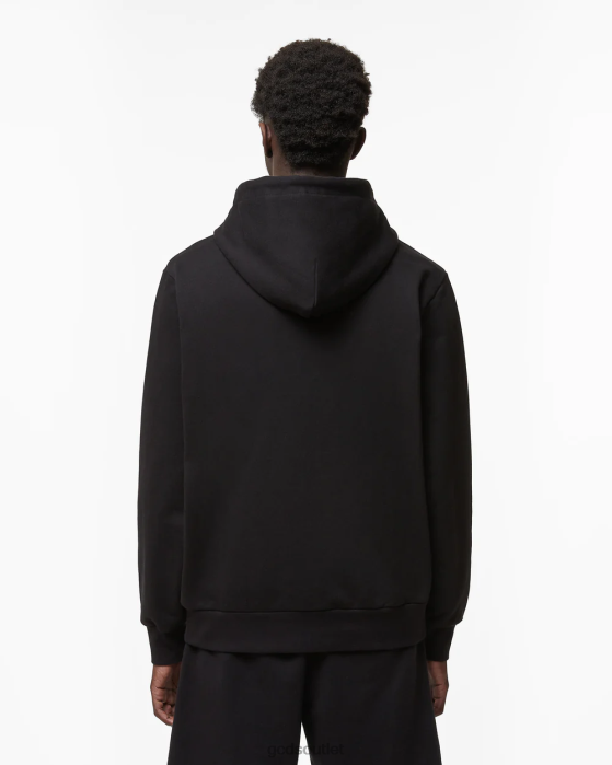 Men GCDS Waved Logo Zip-Up Regular Hoodie Black 0FVX67