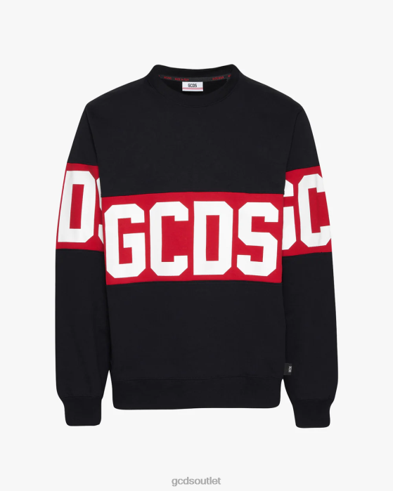 Men GCDS logo band regular crewneck Black 0FVX75