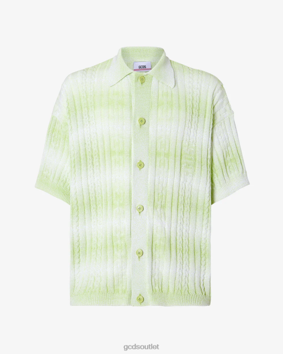 Men GCDS Braids Degrade Shirt Lime 0FVX32