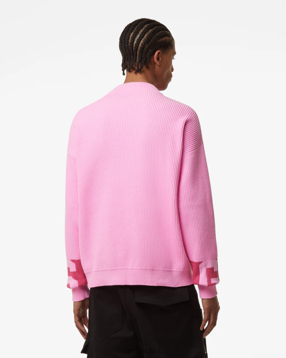 Men GCDS Cotton Low Band Sweater Fuchsia 0FVX35