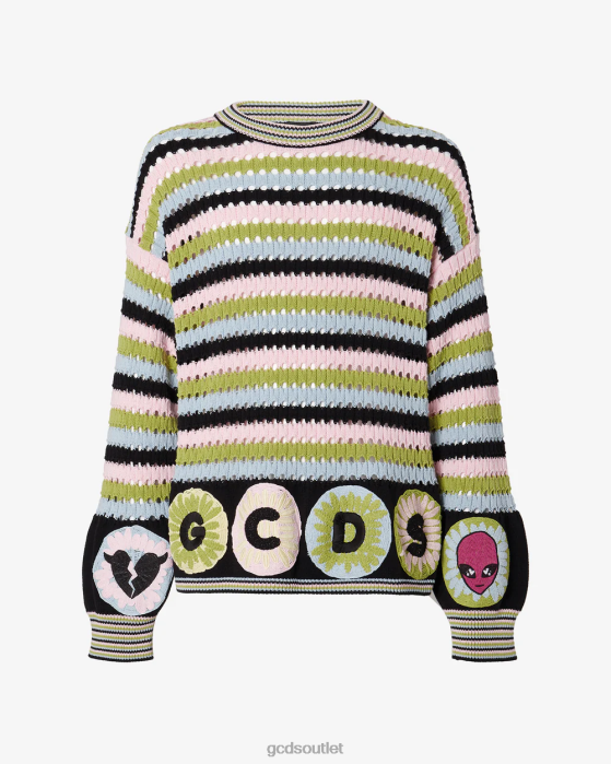 Men GCDS Crochet Sweater Multicolor 0FVX30
