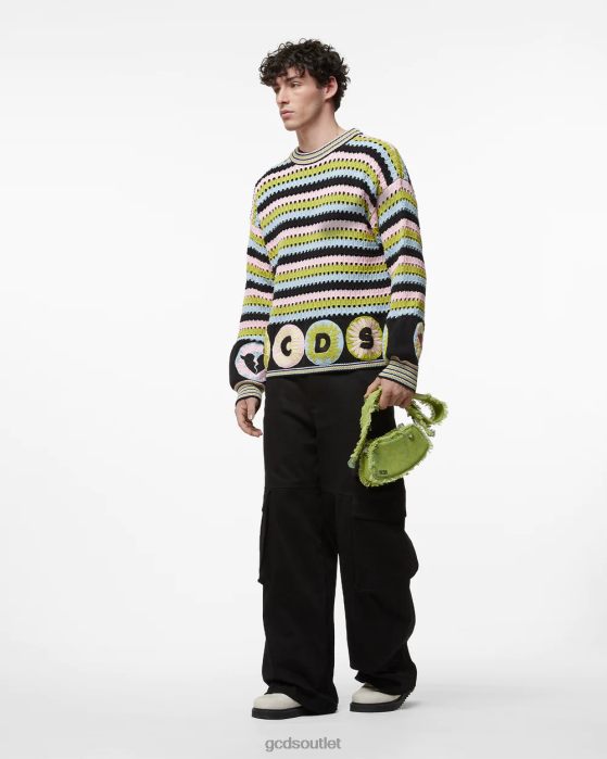 Men GCDS Crochet Sweater Multicolor 0FVX30