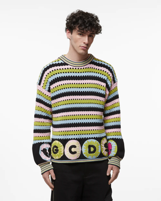Men GCDS Crochet Sweater Multicolor 0FVX30