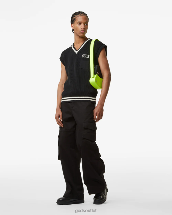 Men GCDS Low Band Gilet Black 0FVX22