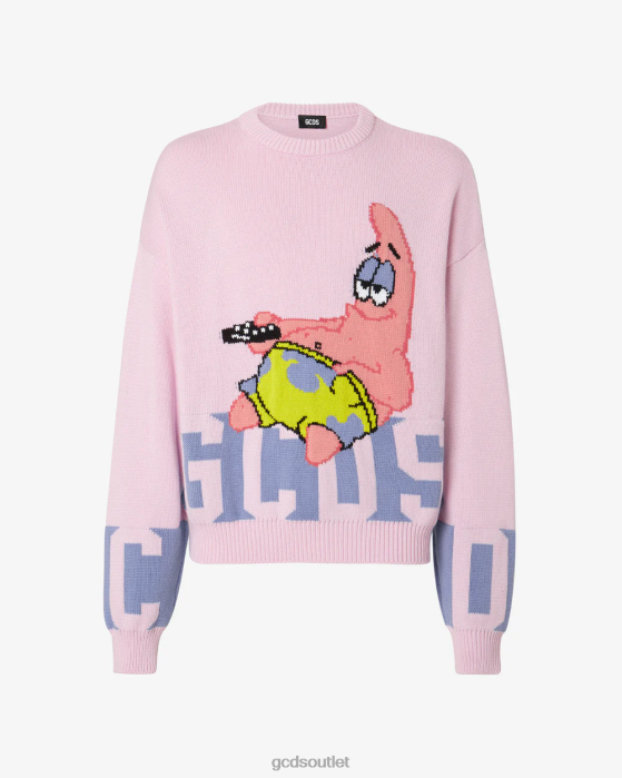 Men GCDS Patrick Star Low Band Logo Sweater Pink 0FVX36