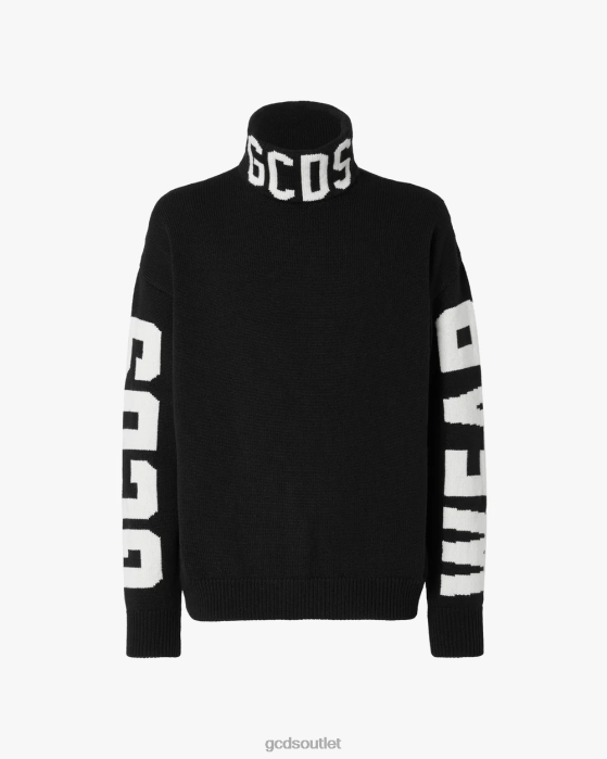 Men GCDS logo turtleneck Black 0FVX40