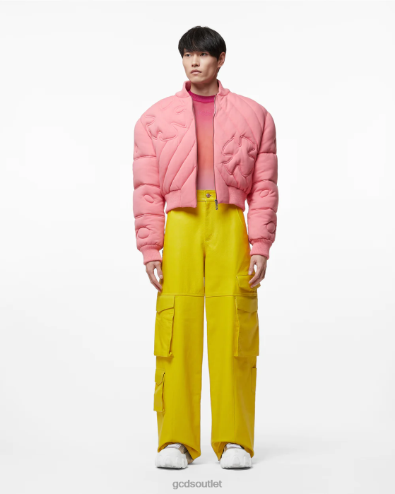 Men GCDS Patrick hand ebroidered cropped bomber Lilac 0FVX6