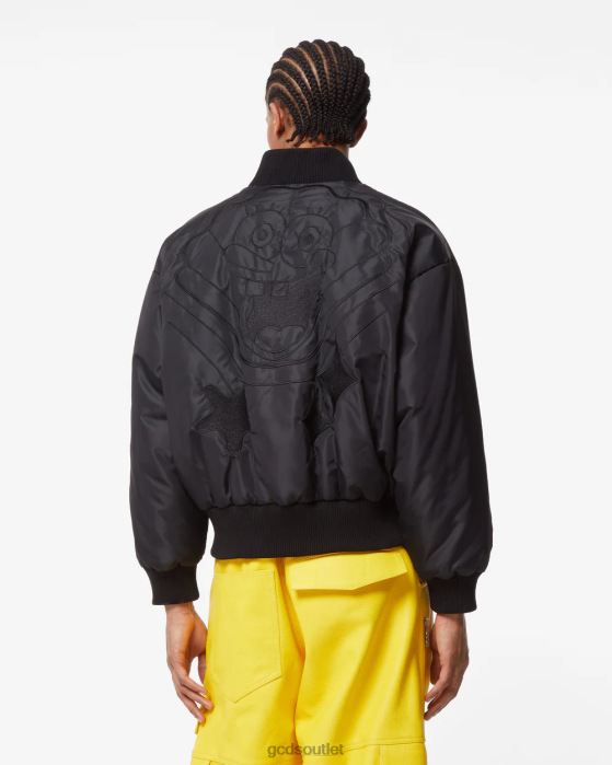 Men GCDS Spongebob embroidered cropped bomber Black 0FVX7