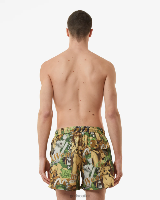 Men GCDS Hentai Swim Shorts Multicolor 0FVX155