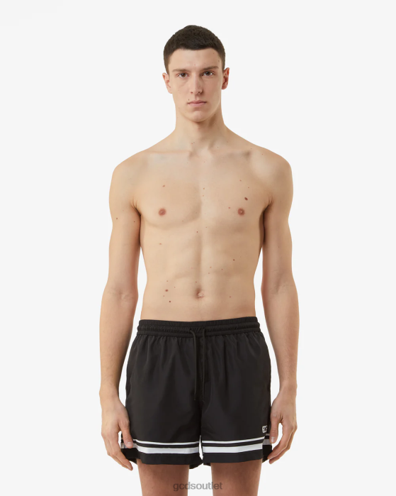Men GCDS Stripes Swim Shorts Black 0FVX150