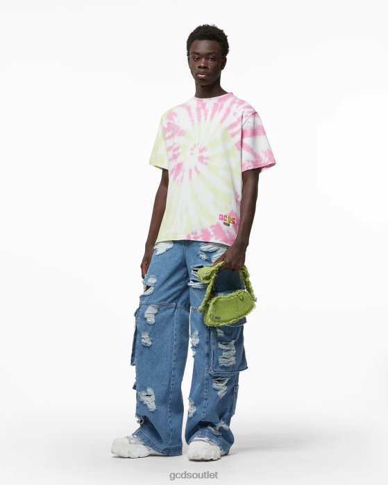 Men GCDS Tie Dye Loose T-Shirt Multicolor 0FVX99