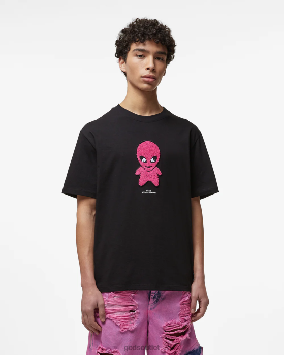 Men GCDS Wirdo Loose T-Shirt Black 0FVX96