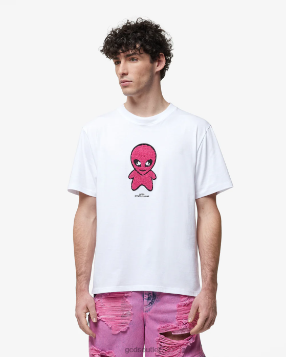 Men GCDS Wirdo Loose T-Shirt White 0FVX95