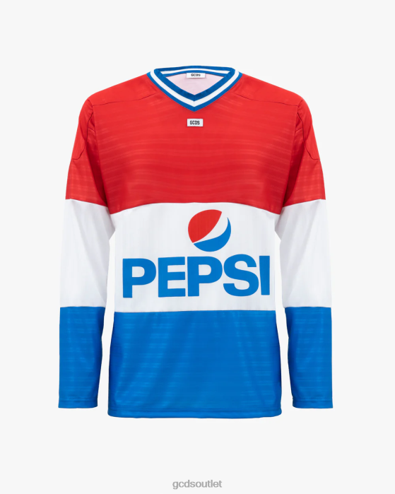 Men GCDS x Pepsi Hockey Long Sleeves T-shirt Black 0FVX80