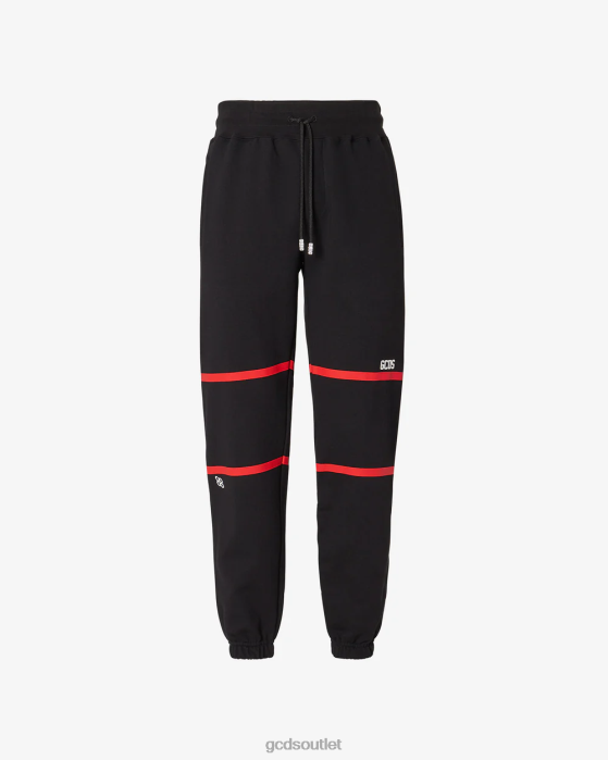 Men GCDS Low Logo Band Sweatpants Black 0FVX130