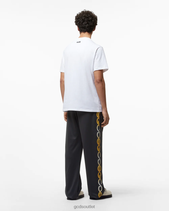 Men GCDS Reflective Print Logo Track Pants Black 0FVX128