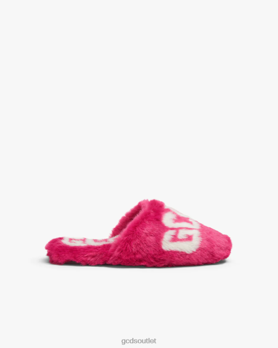Men GCDS faux fur slippers Fuchsia 0FVX188