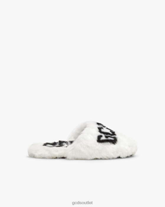 Men GCDS faux fur slippers White 0FVX194