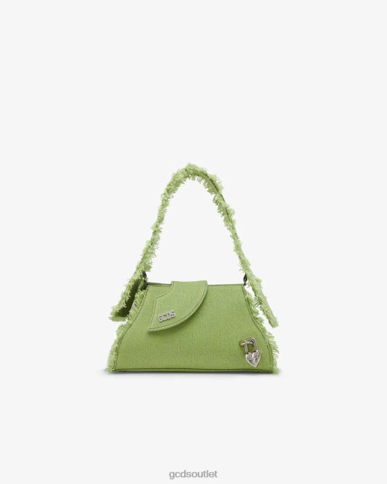 Women GCDS Comma Denim Small Bag Lime 0FVX516