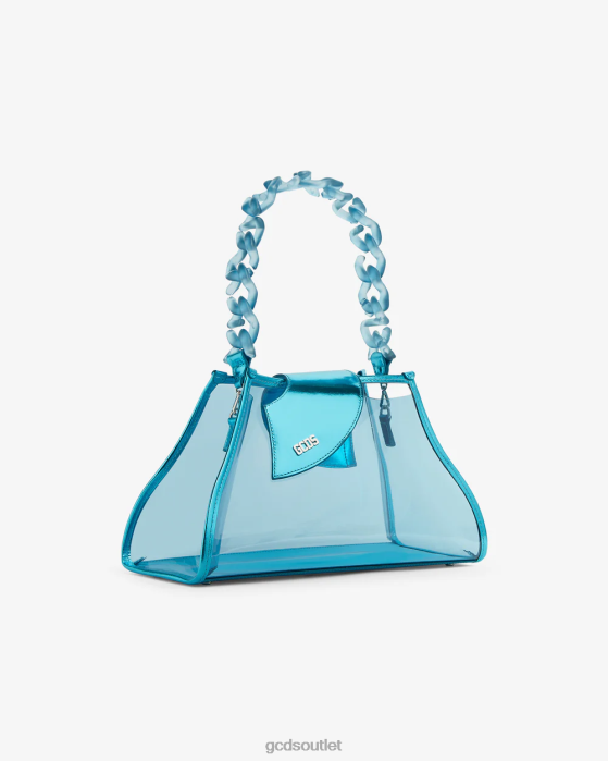 Women GCDS Comma Transpallic Medium Bag Light Blue 0FVX528