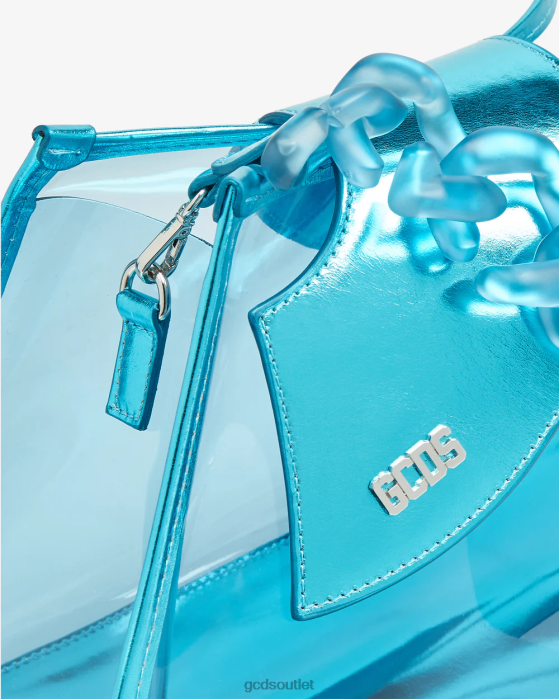 Women GCDS Comma Transpallic Medium Bag Light Blue 0FVX528
