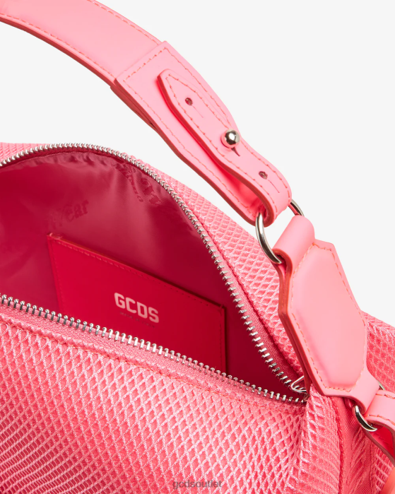Women GCDS Matilda Mesh Medium Bag Pink fluo 0FVX537