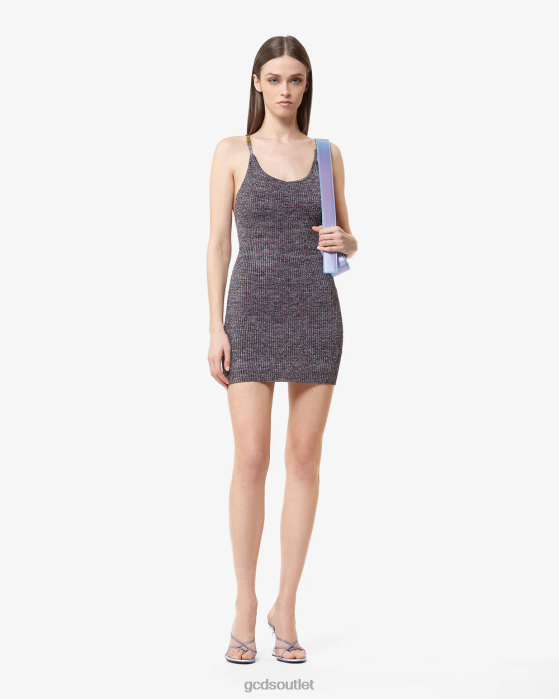 Women GCDS Lurex Melange Tank Mini Dress Multicolor 0FVX421
