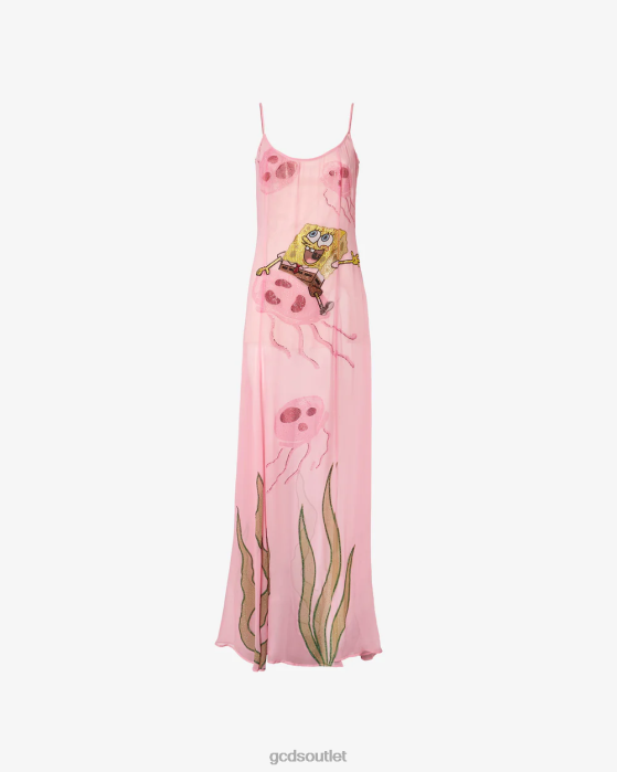 Women GCDS Spongebob Embroidered Gown Pink 0FVX406