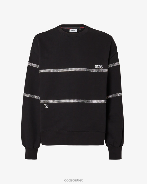 Women GCDS Bling Crewneck Black 0FVX343