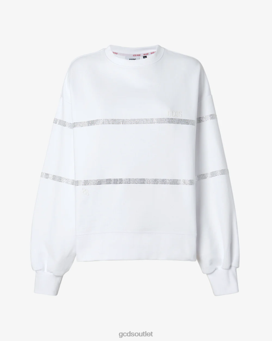 Women GCDS Bling Crewneck White 0FVX345