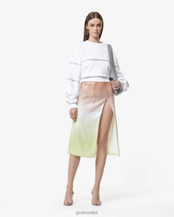 Women GCDS Bling Crewneck White 0FVX345