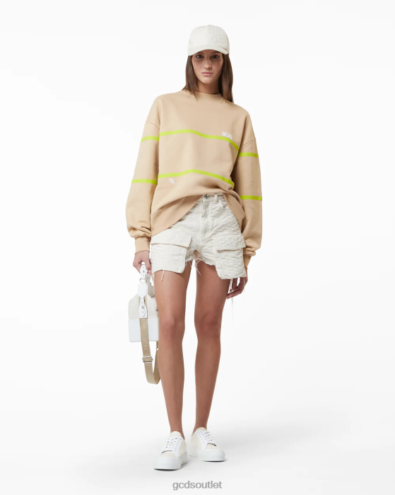 Women GCDS Low Band Logo Sweater Beige 0FVX351