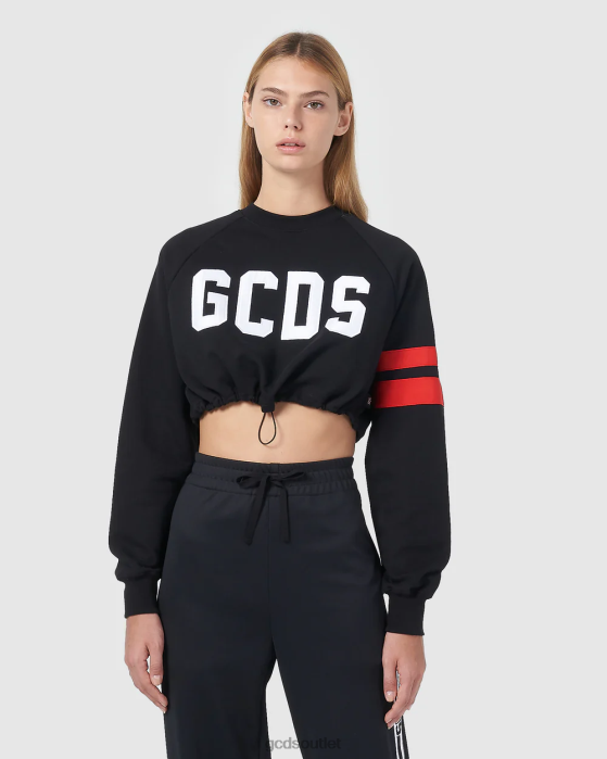 Women GCDS logo crop crewneck Black 0FVX561