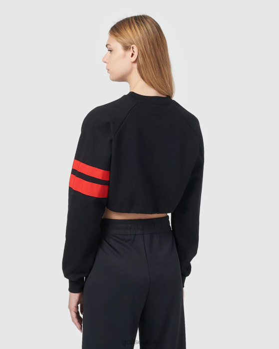 Women GCDS logo crop crewneck Black 0FVX561