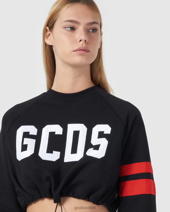 Women GCDS logo crop crewneck Black 0FVX561